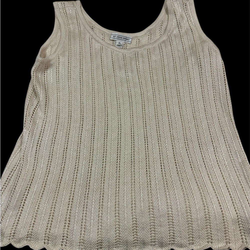 St. John Beige Textured Tank Top - Picture 5 of 5